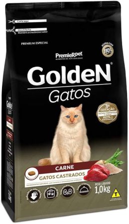 Ração Seca PremieR Pet Golden Gatos Adultos Castrados Carne